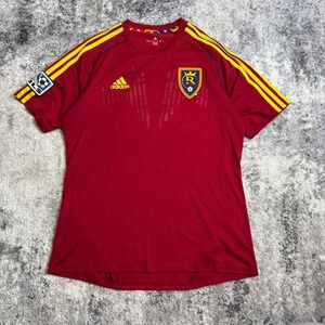 Adidas Real Salt Lake MLS Soccer Jersey Mens Medium Red Yellow Climalite #25
